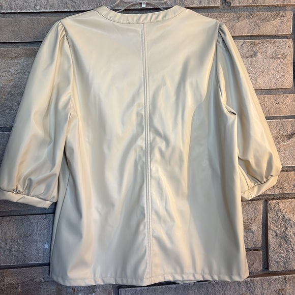 Cream Faux Leather top - Picture 6 of 11